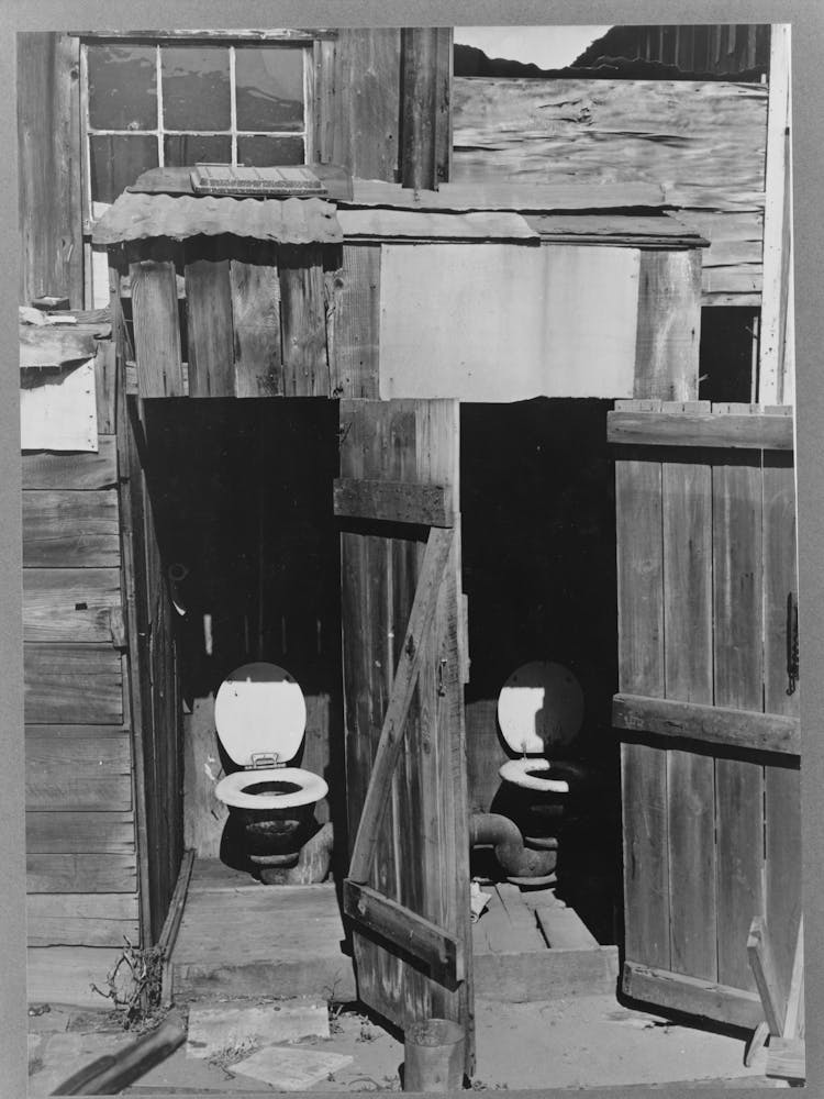 Toilets In Court Of Houses In Mexican Section, Cannery Workers As Well As Some Agricultural Workers And Unskilled