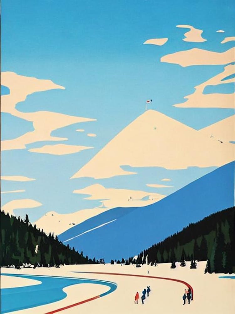 Vail, Usa Midcentury Vintage Skiing Poster