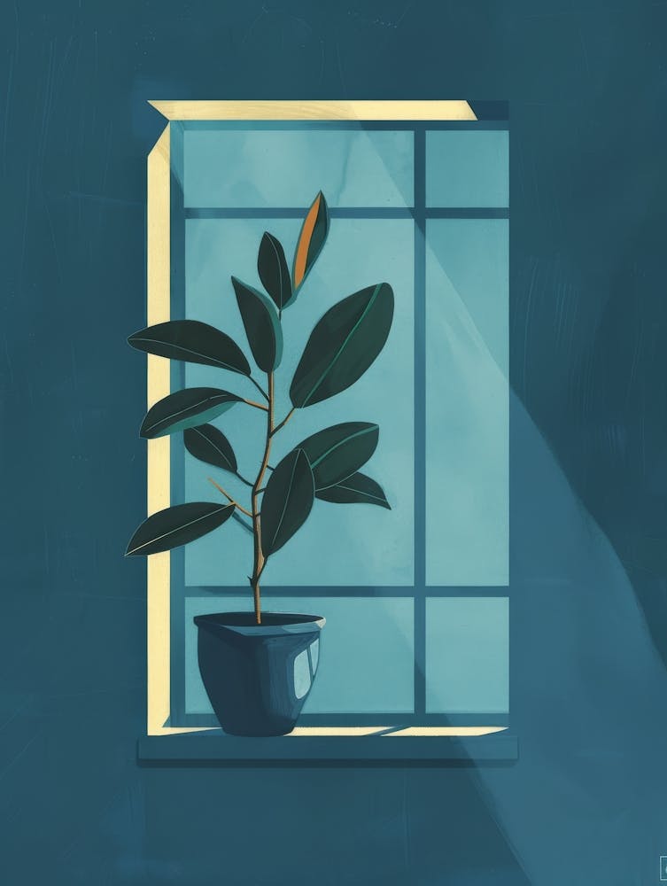 Potted Plant In A Window