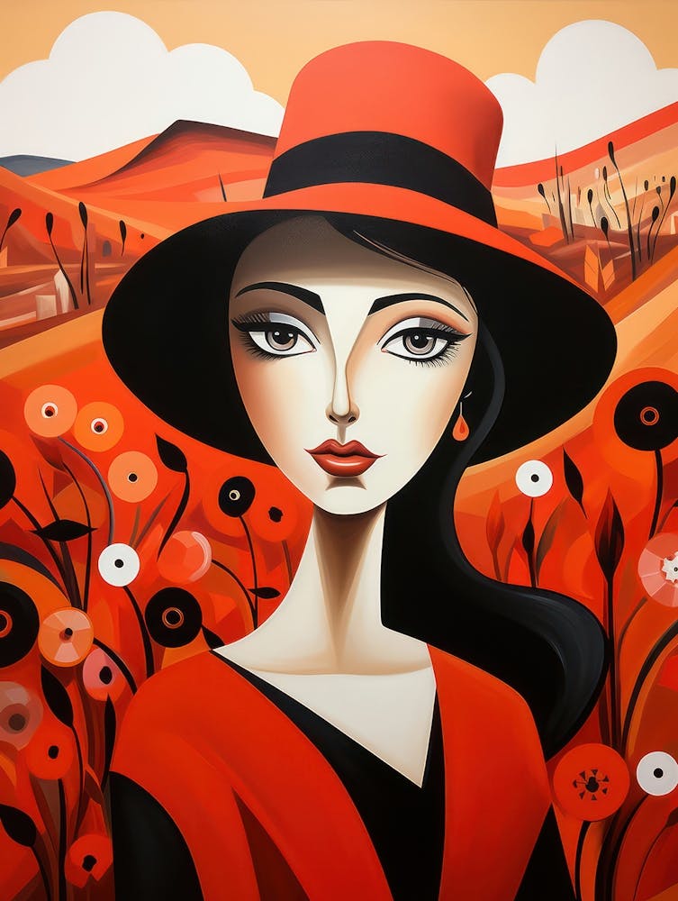 Woman In A Red Hat