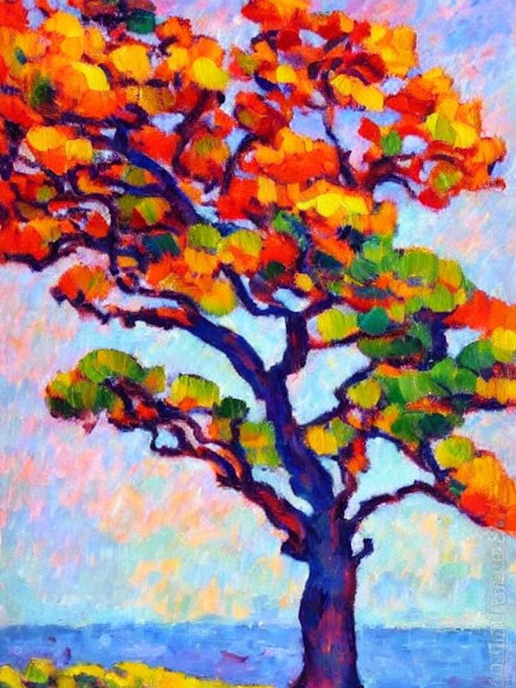 Monterey Cypress tree Abstract Block Colour