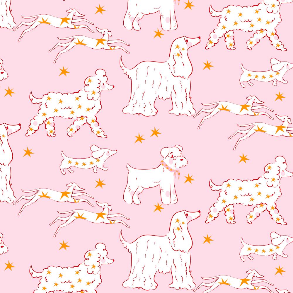 Dogs on a Pink Background 1