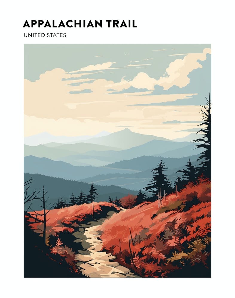 Appalachian Trail Usa 3 Hiking Trail Landscape Poster