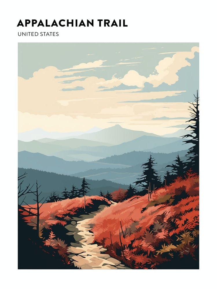 Appalachian Trail Usa 3 Hiking Trail Landscape Poster