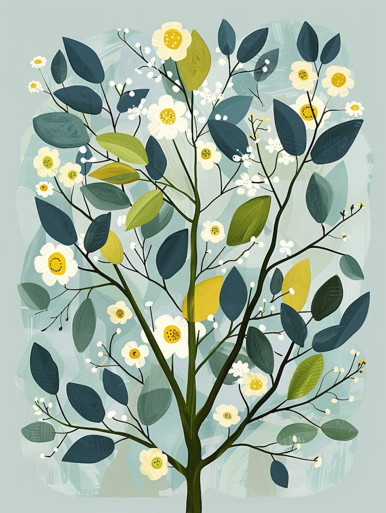 Alder Tree Flat Illustration 1