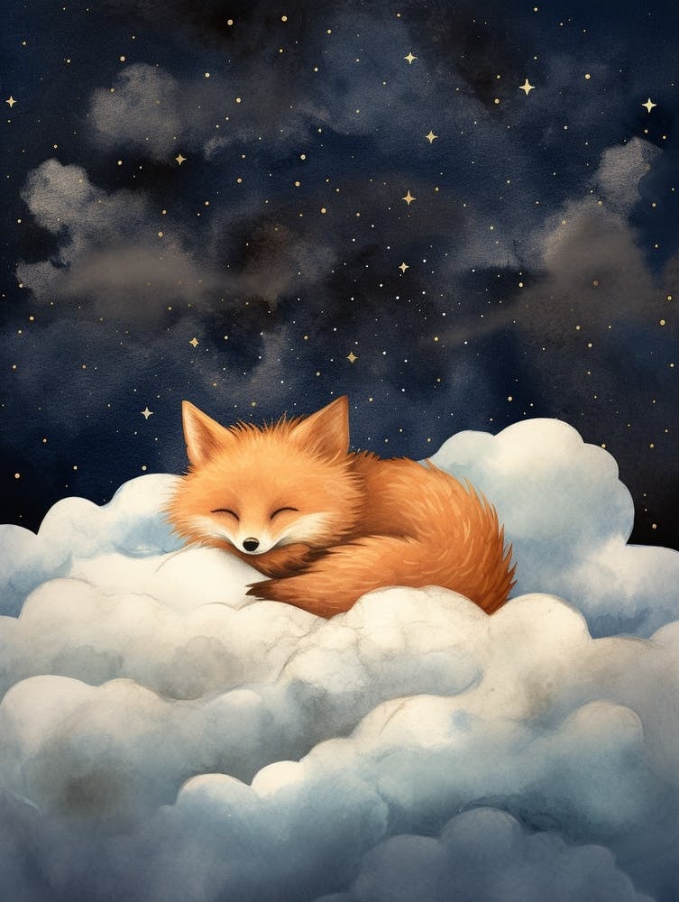 Baby Fox 3 Sleeping In The Clouds