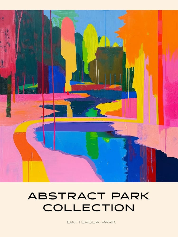 Abstract Park Collection Poster Battersea Park London 4