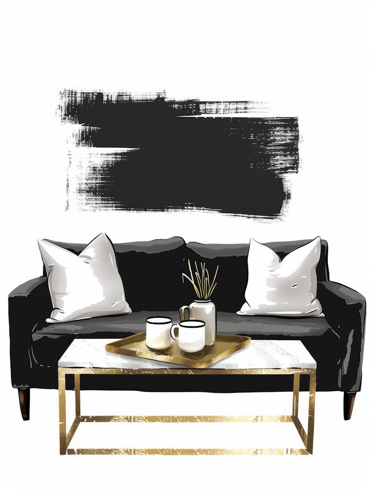 Black And Gold Living Room 4