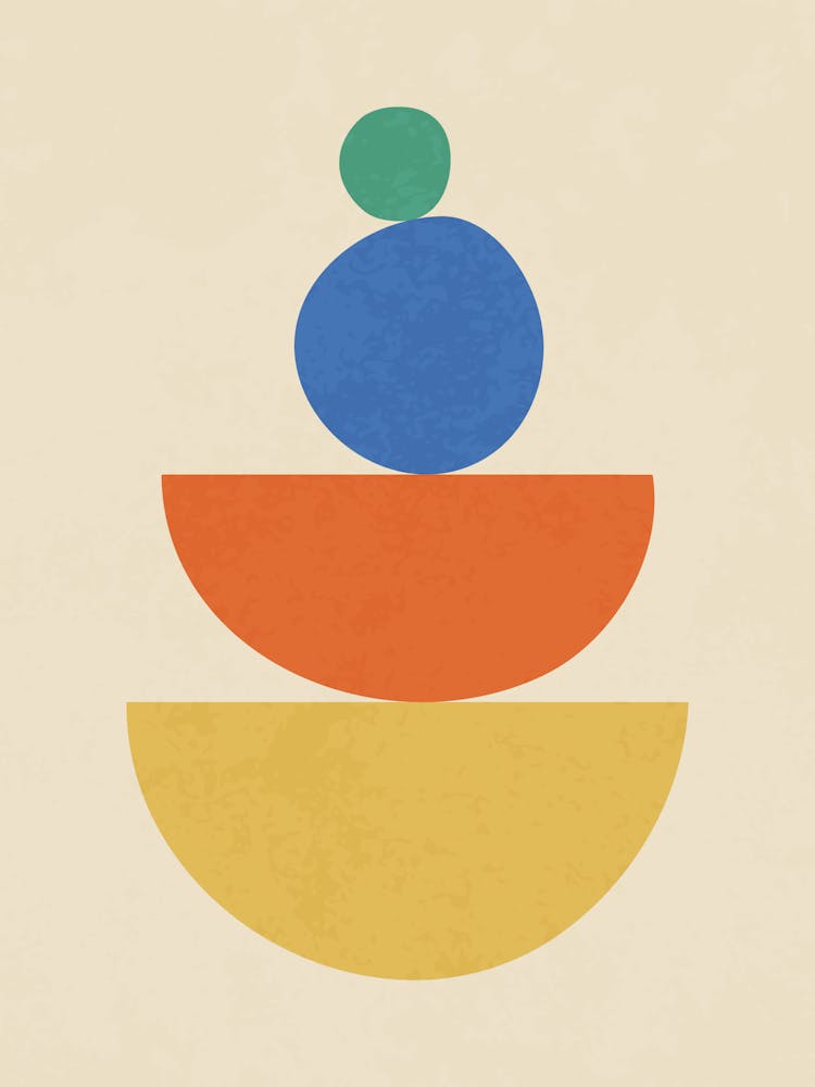 al Geometric Abstract Shapes in Retro Style