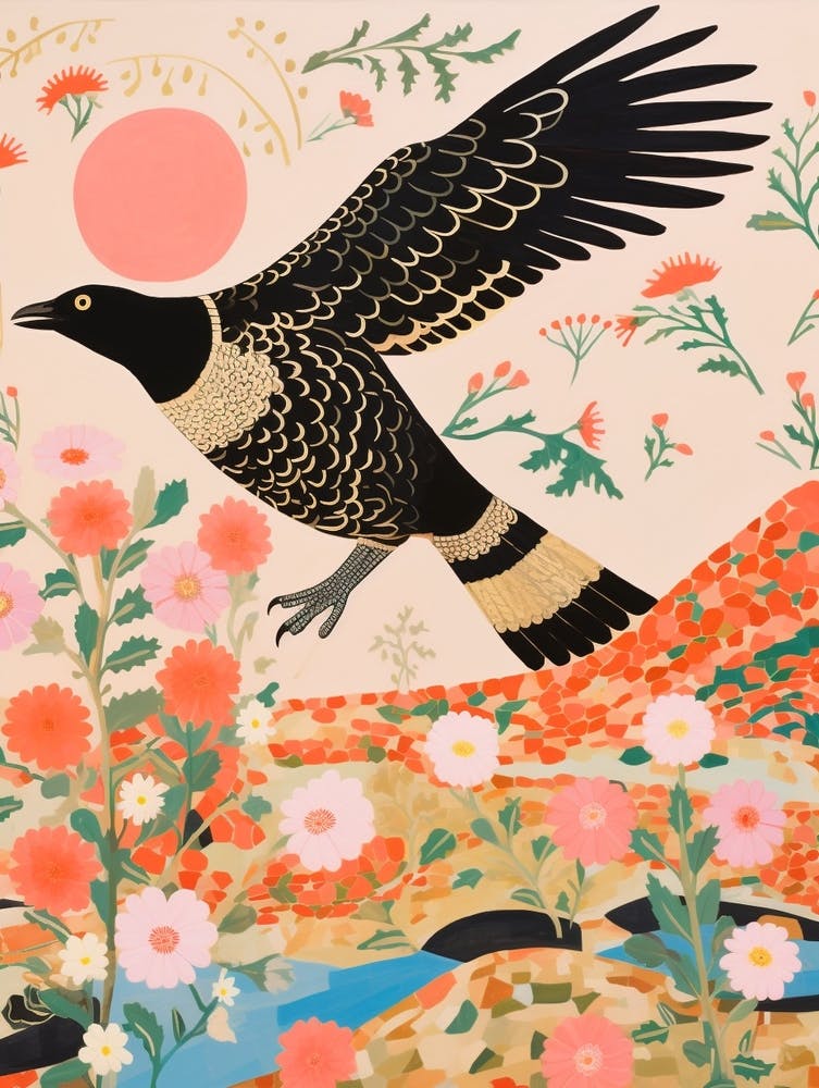 Maximalist Bird Painting Crow 2