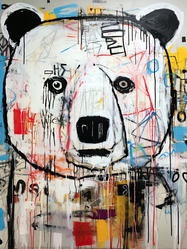 Polar Bear Basquiat style 1