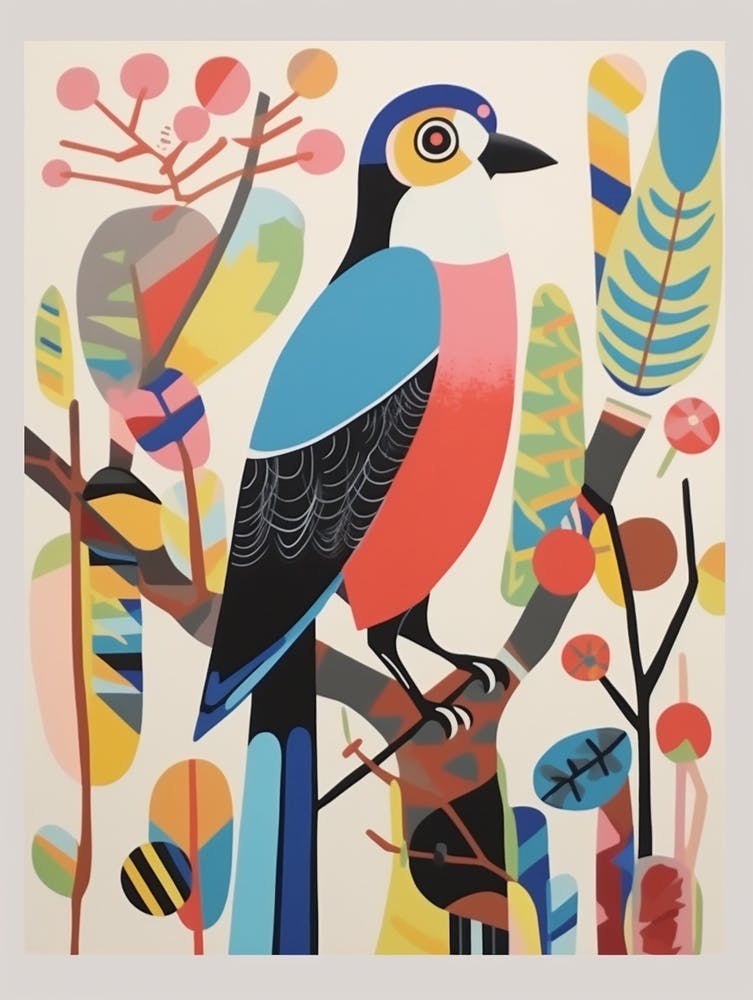 Colourful Scandi Bird American Kestrel 1