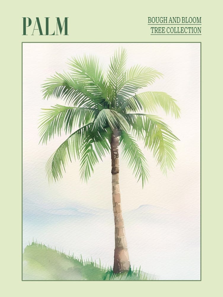 Palm Tree Atmospheric Watercolour Painting 4 Poster