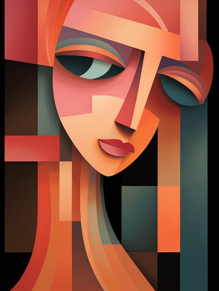 Cubist Abstract Geometric Lady Illustration 10