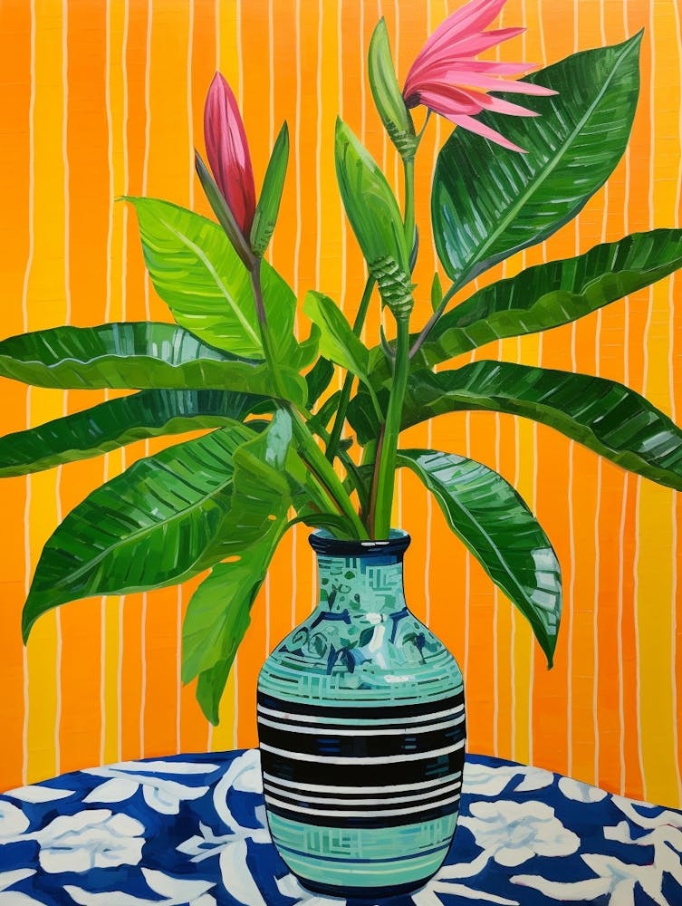 Flowers In A Vase Still Life Painting Bird Of Paradise 3