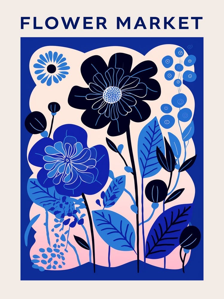 Blue Flower Market Poster 5