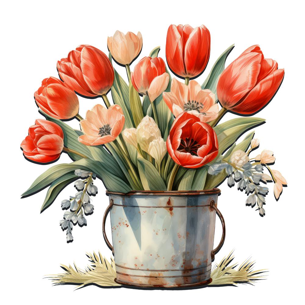 Vivid Tulip Watercolor Art 1
