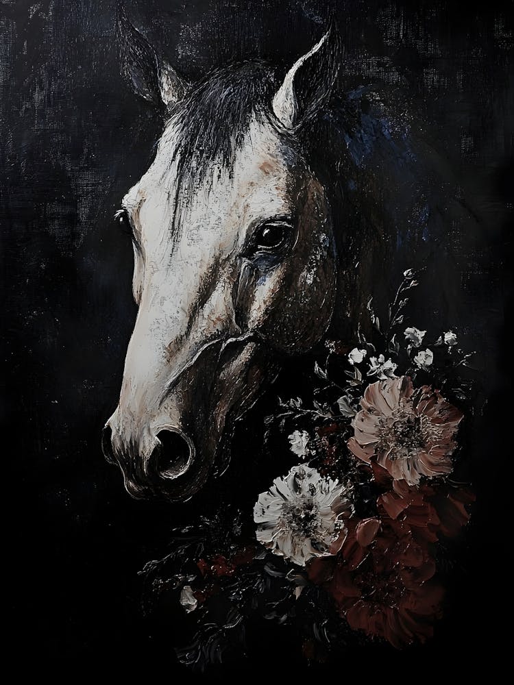 Horse With Flowers