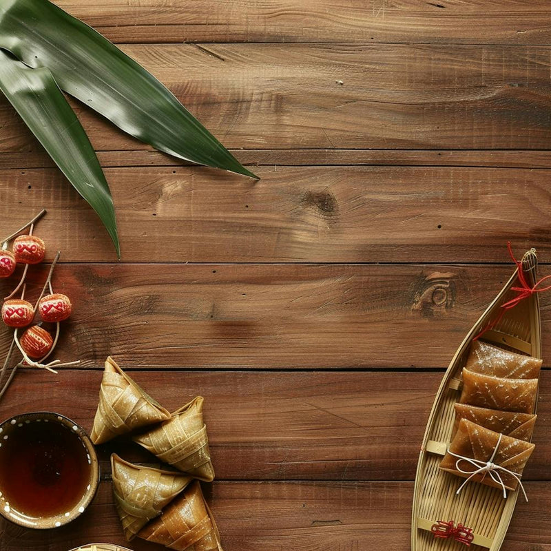 Dragon Boat Festival Wooden Table From Above Banner