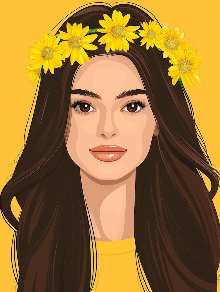 Portrait Of A Girl With Flowers 1