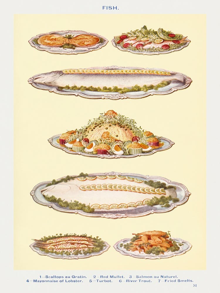 Fish Iv Scallops Au Gratin