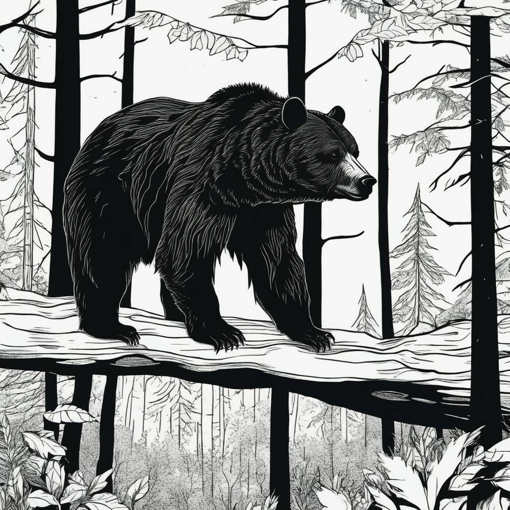 Black Bear In The Woods 2