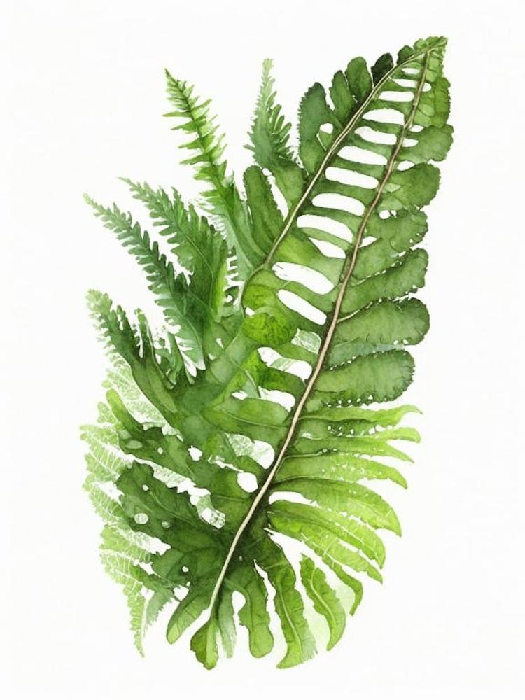 Shield Fern Wildflower Watercolour 1