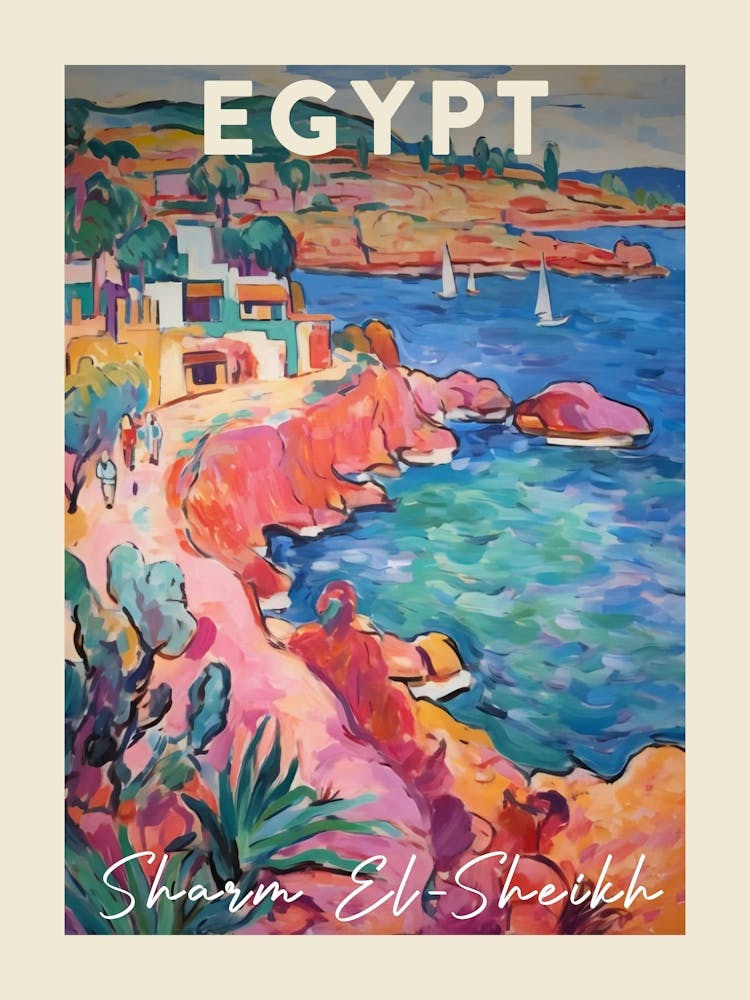 Sharm El Sheikh Egypt 2 Fauvist Painting Travel Poster