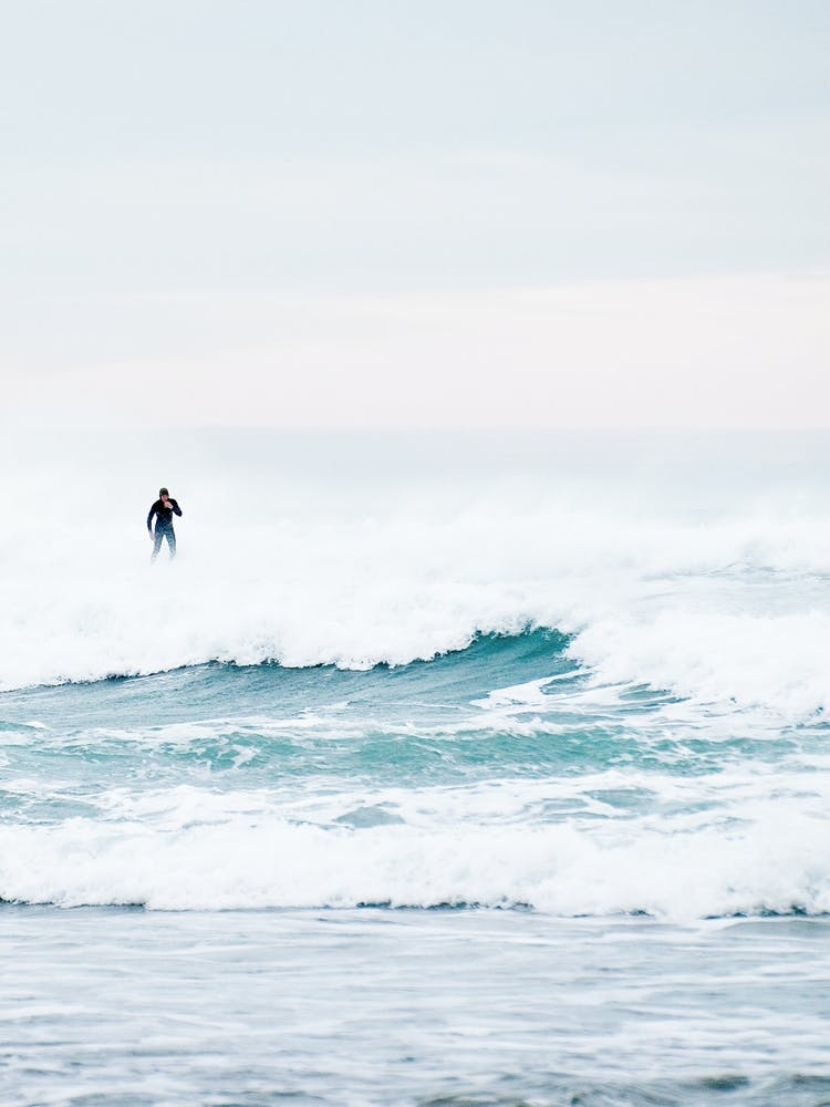 Minimalist Surfer Waves Ocean Sea Beach 2
