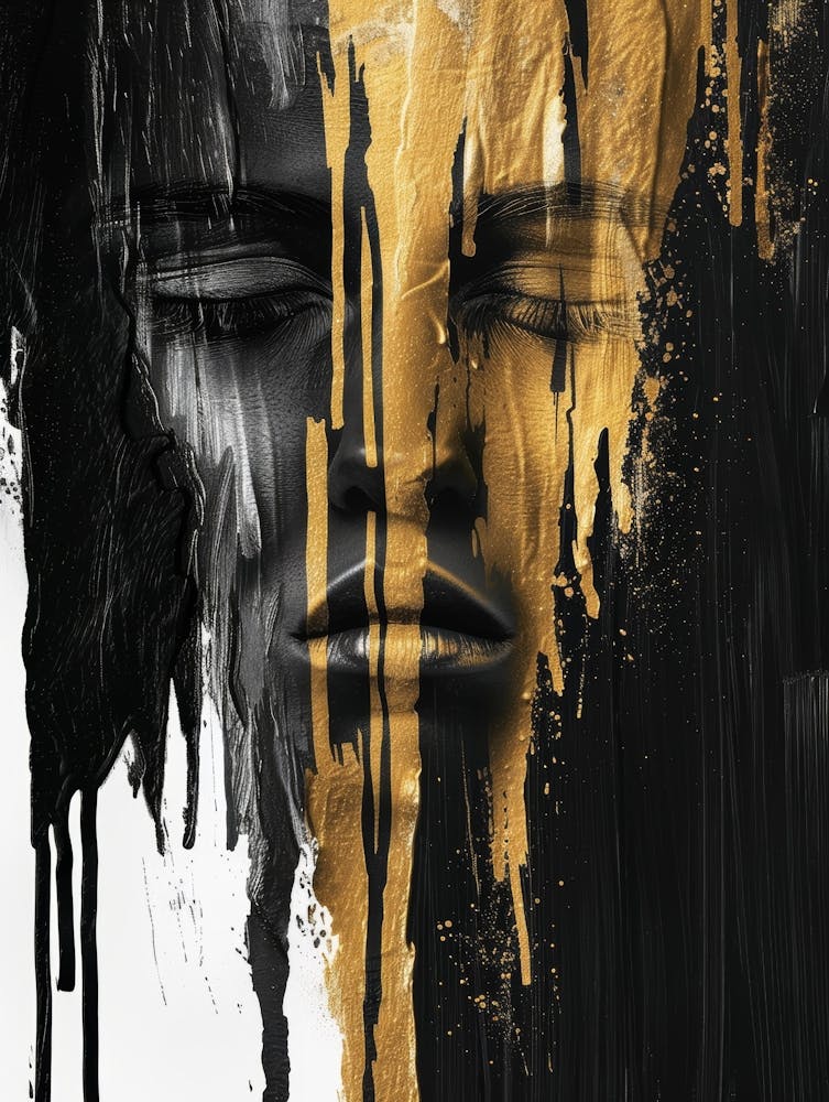 Black And Gold Abstract Painting 18