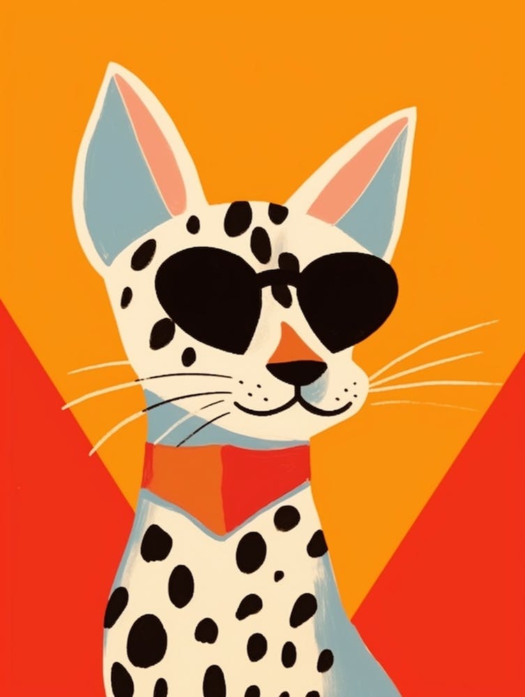 Little Bobcat Wearing Sunglasses