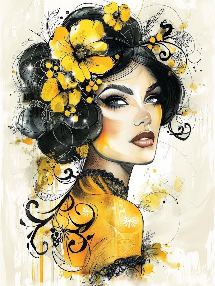 Yellow Flower Girl
