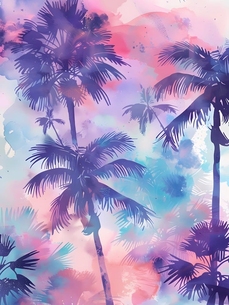 Watercolor Palm Trees 1
