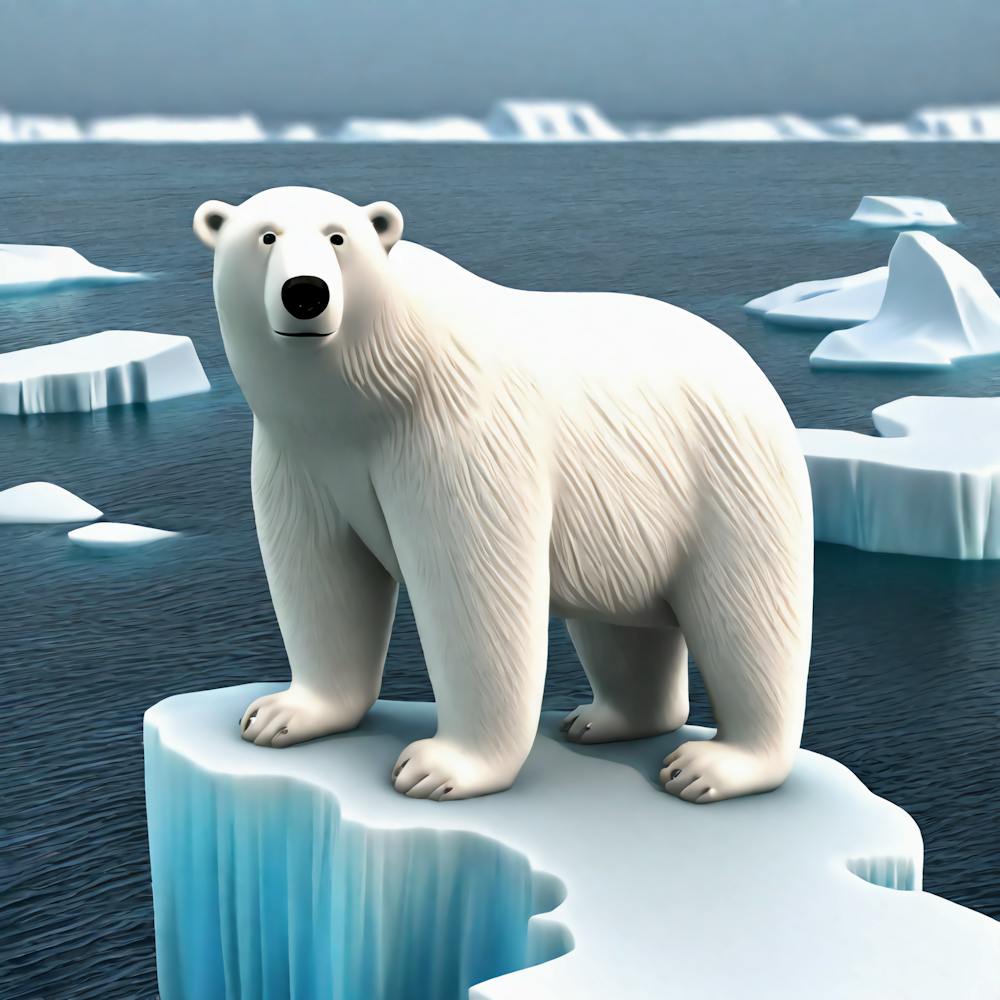 Polar Bear On Ice Floes