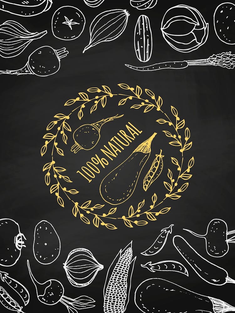 Hand Drawn Vegetables- food poster, kitchen wall art