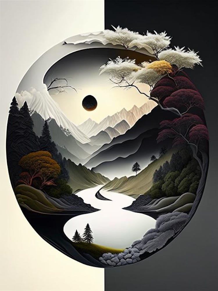 Landscapes 14, Yin and Yang Illustration