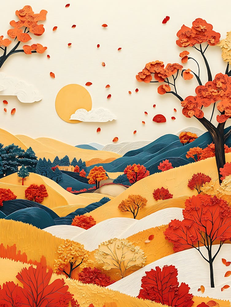 Beautiful Landscape Paper Craft Style 18