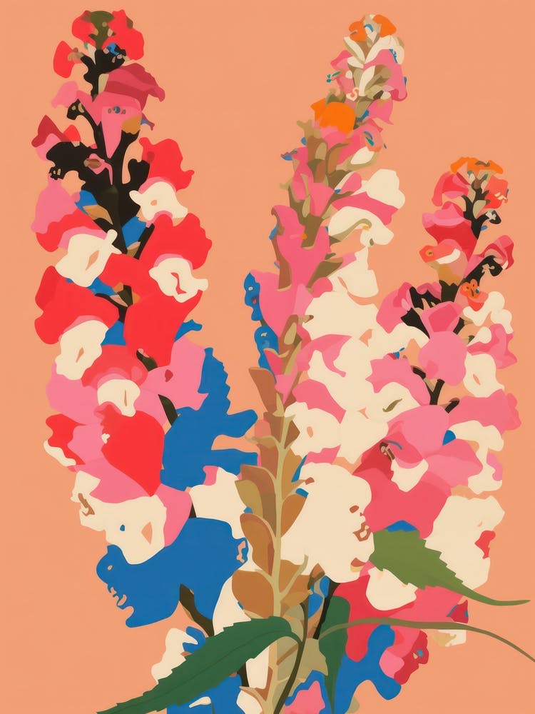 Snapdragons Flower Big Bold Illustration 3