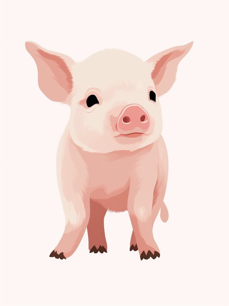 Baby Animal Illustration  Pig 2