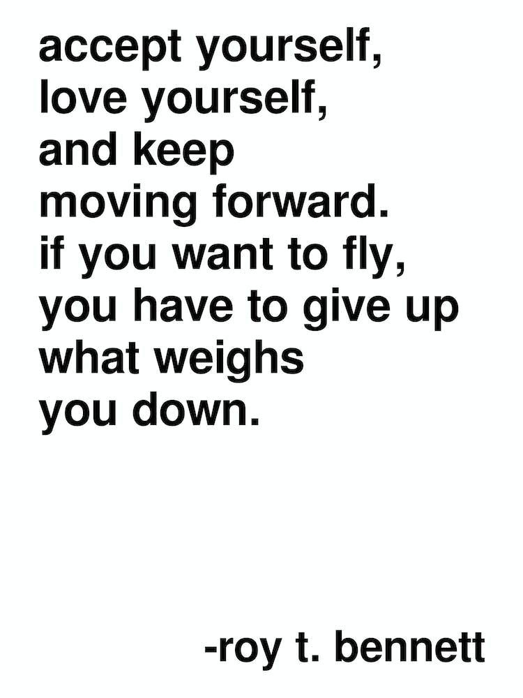 Love Yourself Roy Bennett Statement Quote In White