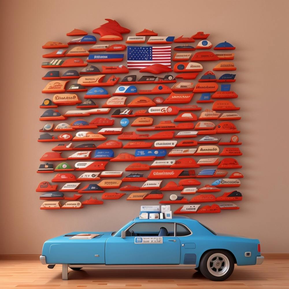 3D American vintage car