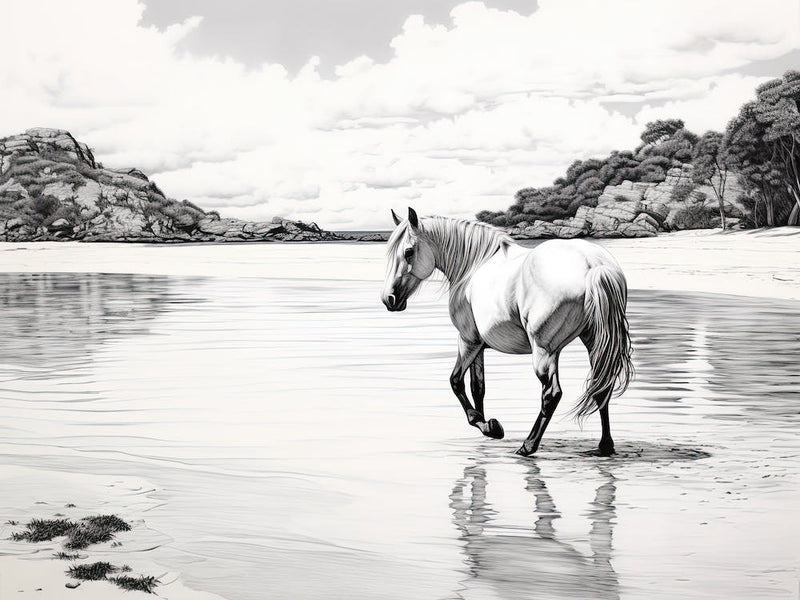 A Horse Oil Painting In Anse Cocos, Seychelles, Landscape 2