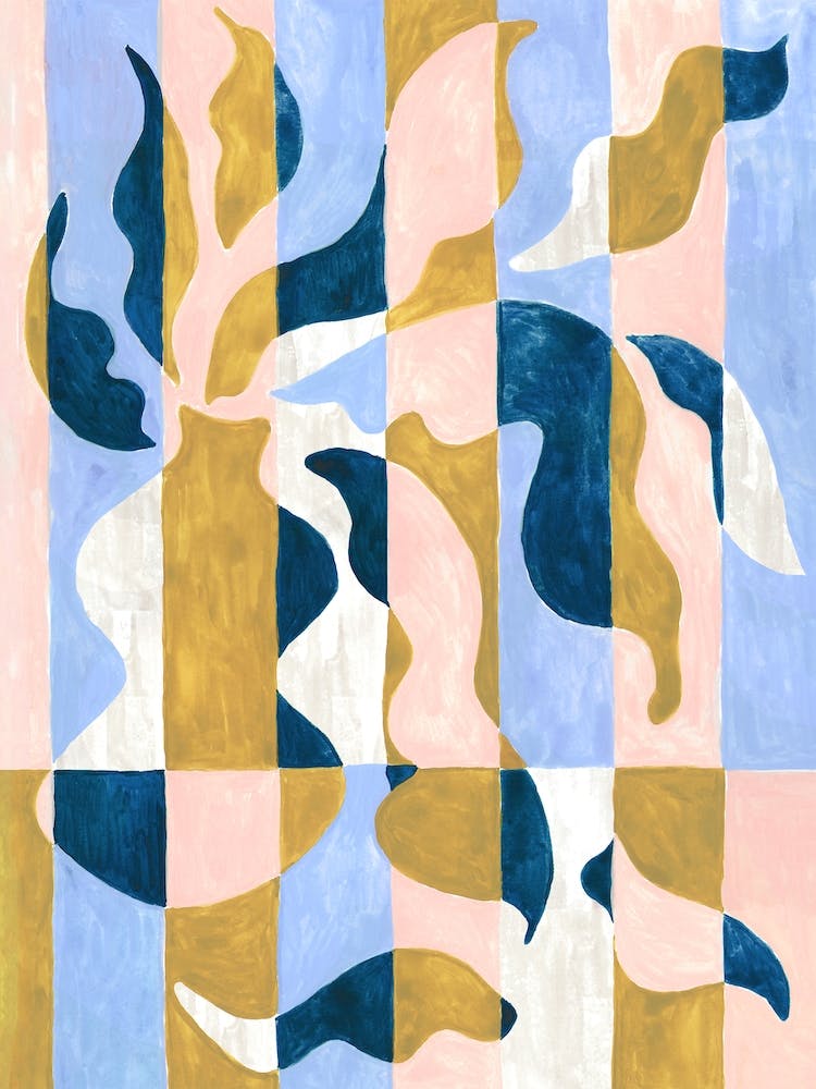 Abstract Floral And Vase Art