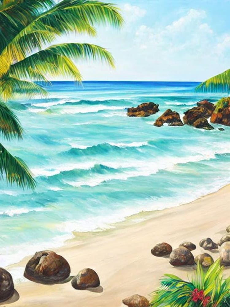Doctor'S Cave Beach, Jamaica Contemporary Illustration  