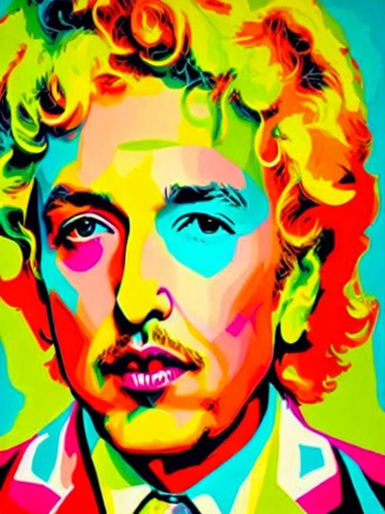 Bob Dylan Colourful Pop Art