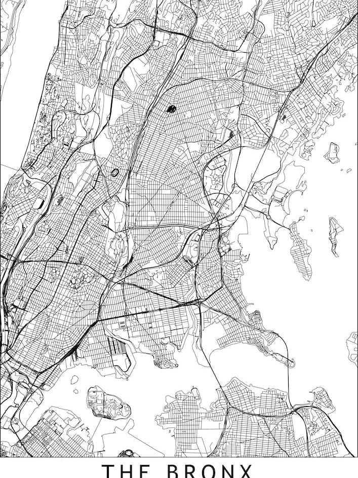 The Bronx White Map