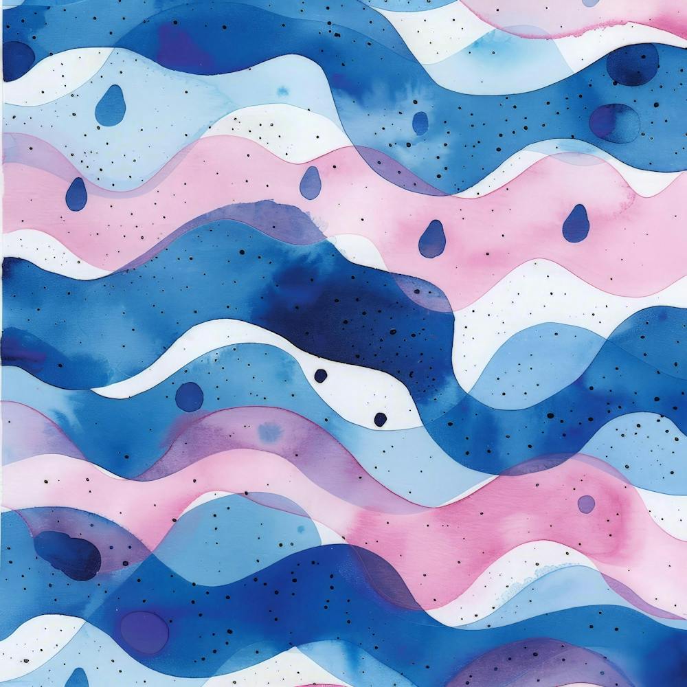 Blue And Pink Watercolor Waves