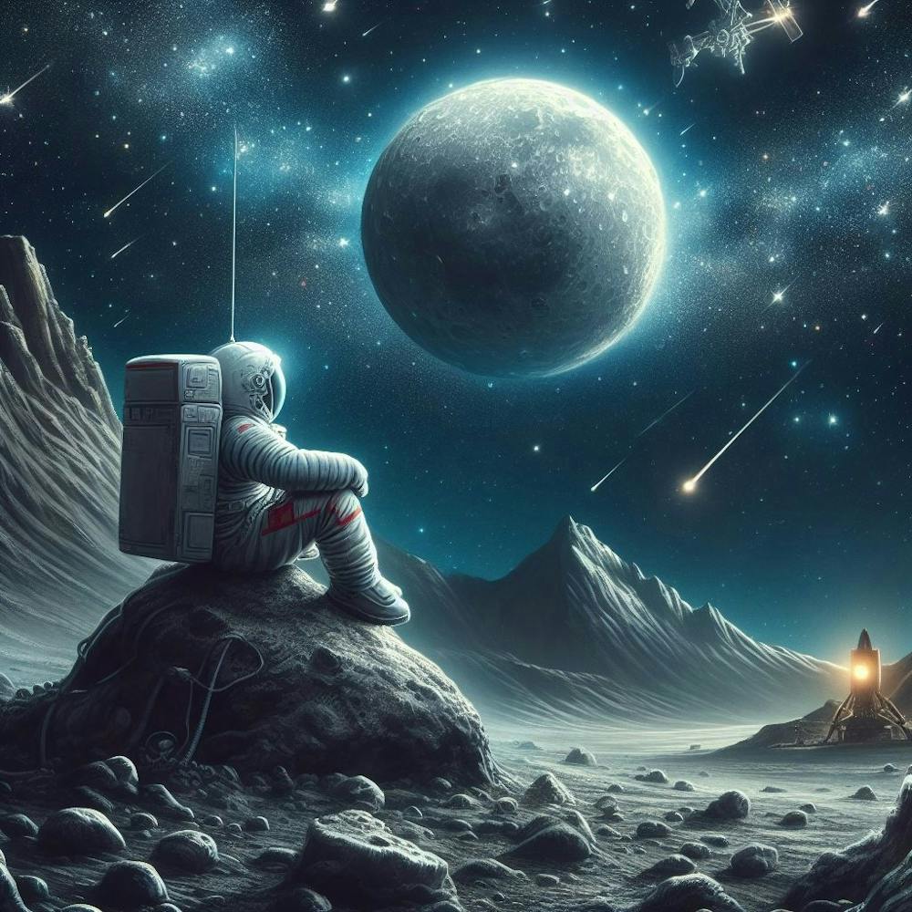 Astronaut Beim Nachdenken Über Das Leben