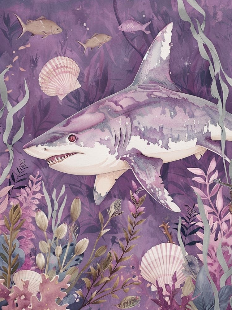 Purple Goblin Shark Illustration 1
