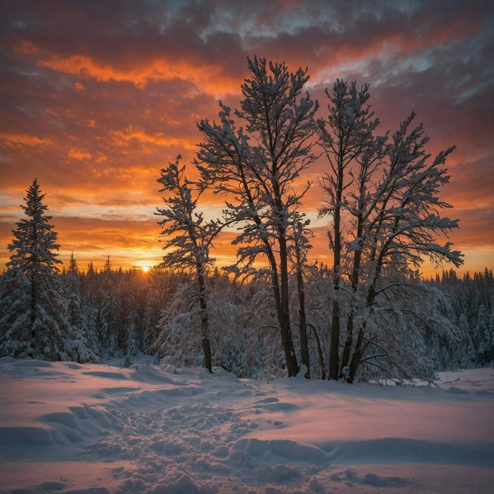 Sunset In Winter